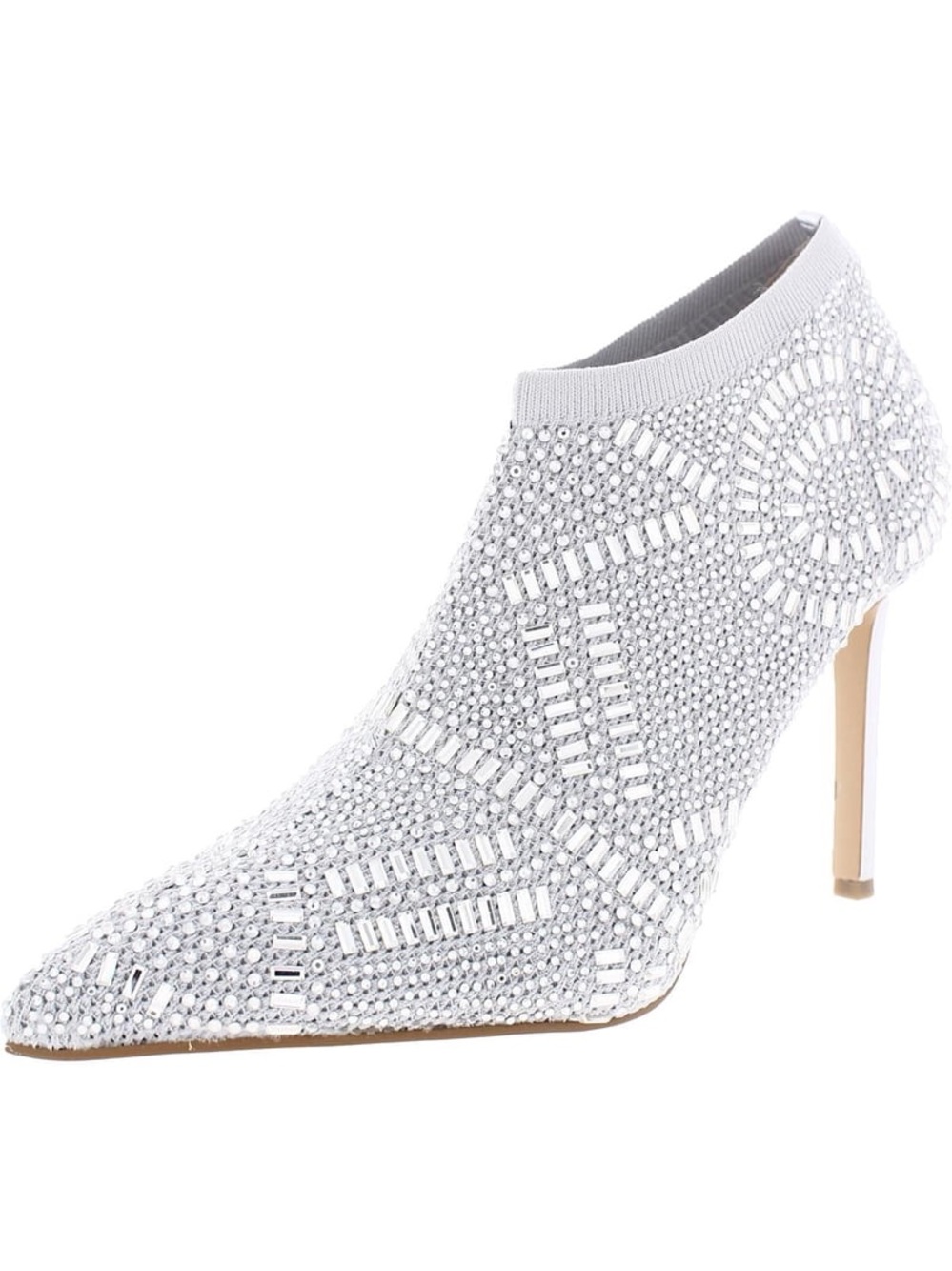 Thalia Sodi Karmen Rhinestone Flyknit Stiletto Booties White - NIB - Size 8